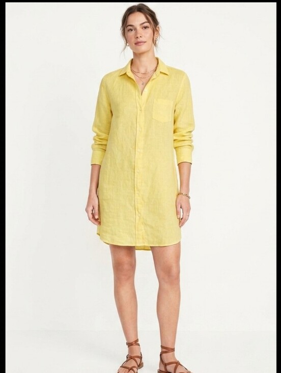 Frank & Eileen Dresses & Skirts - Frank & Eileen Linen Mary Shirt dress Bright Yellow Size Small Casual Resortwear